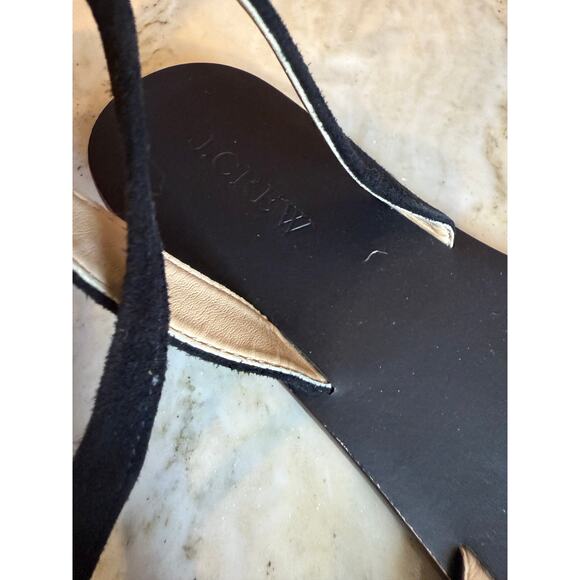 J Crew Ankle Tie Leather Suede Gladiator Sandals Black 8 - Picture 5 of 5